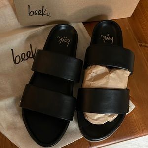 BEEK black Macaw leather sandals